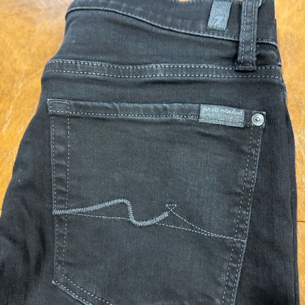 7 For All Mankind Black Denim Pants